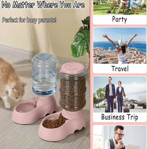 Automatic Water and food Dispenser Large Capacity Pet Feeder